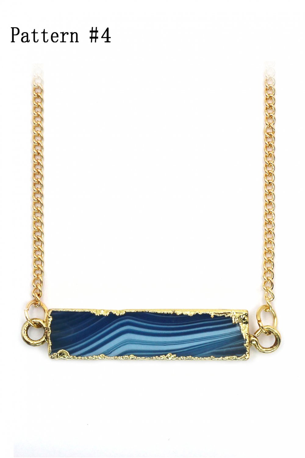 Fashion natural stone golden necklace Pattern #4