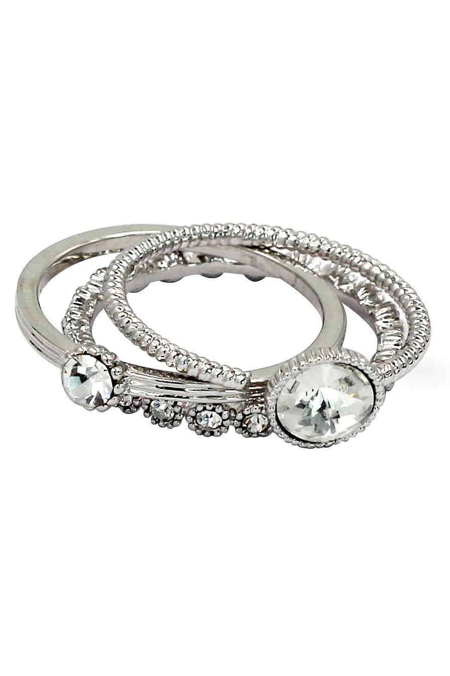 Fashion white crystal assemble silver ring