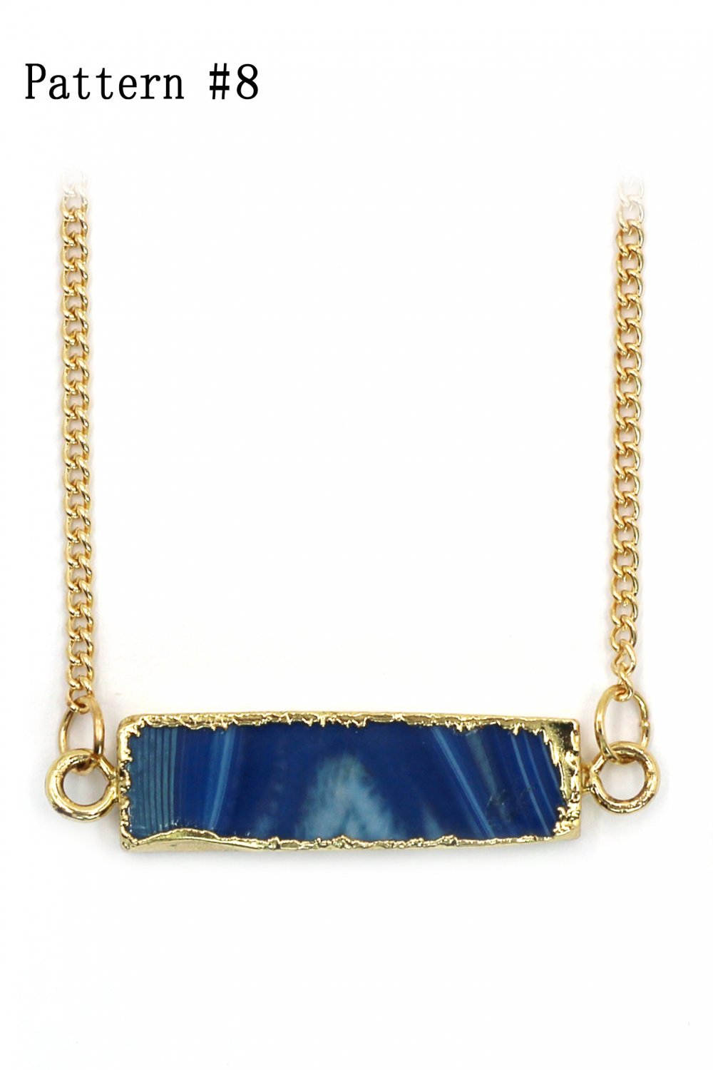 Fashion transparent natural stone golden necklace Pattern #8