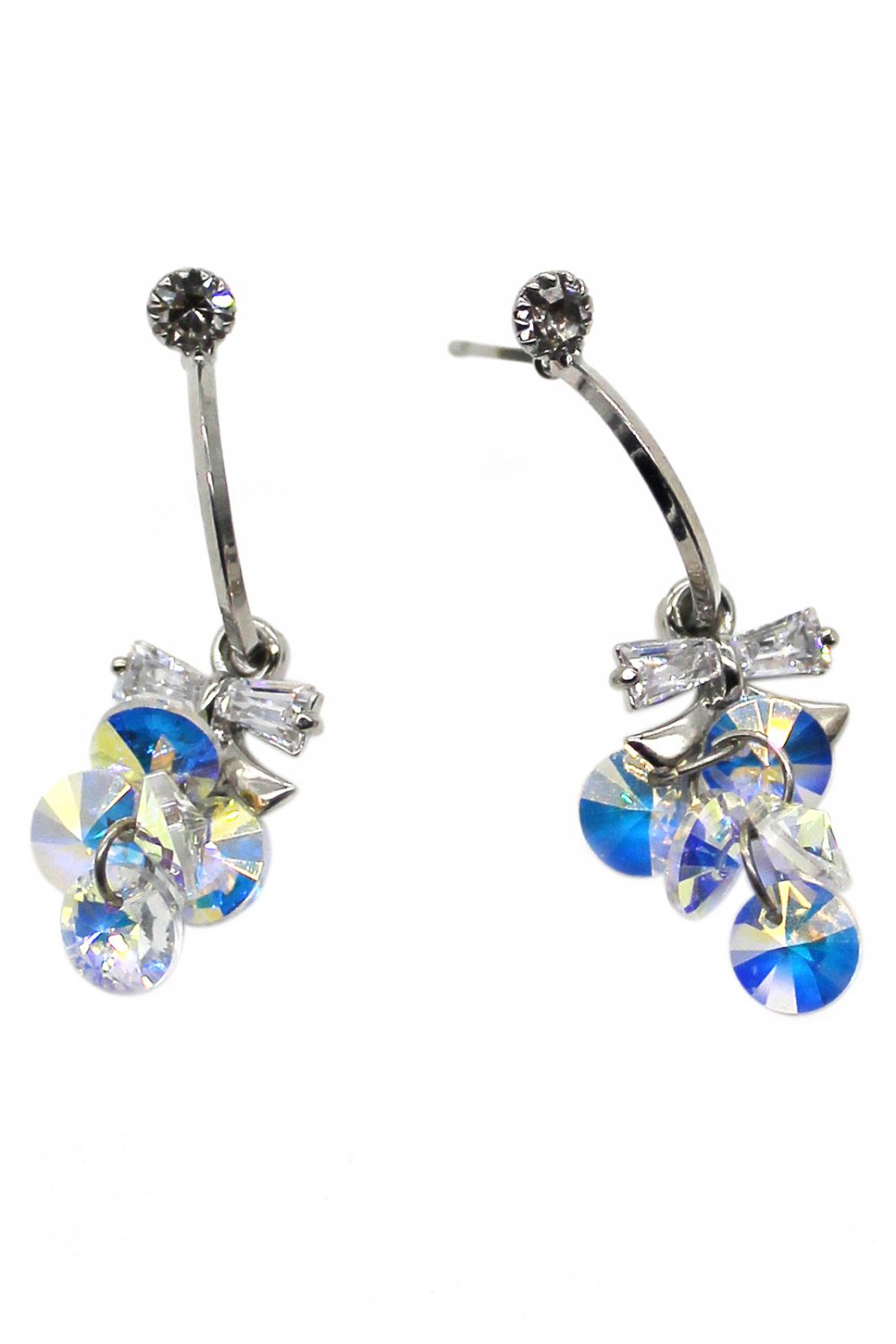 Sweety sparkling swarovski crystal silver earrings