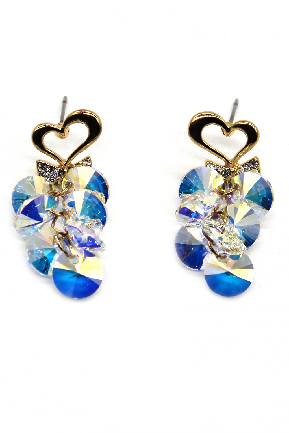 Sweety heart pendant swarovski crystal earrings