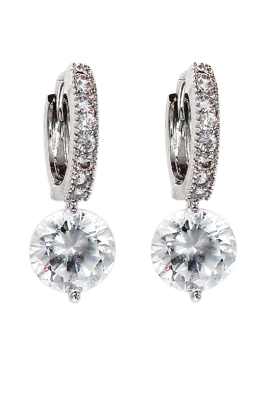 Fashion hook crystal silver earrings