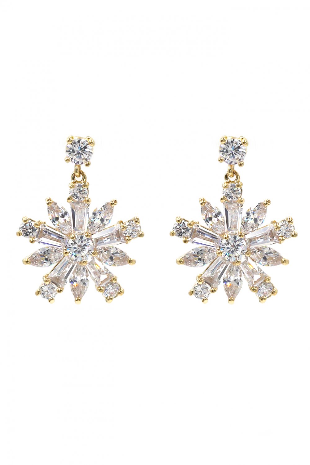 Fashion sparkling crystal gold earrings