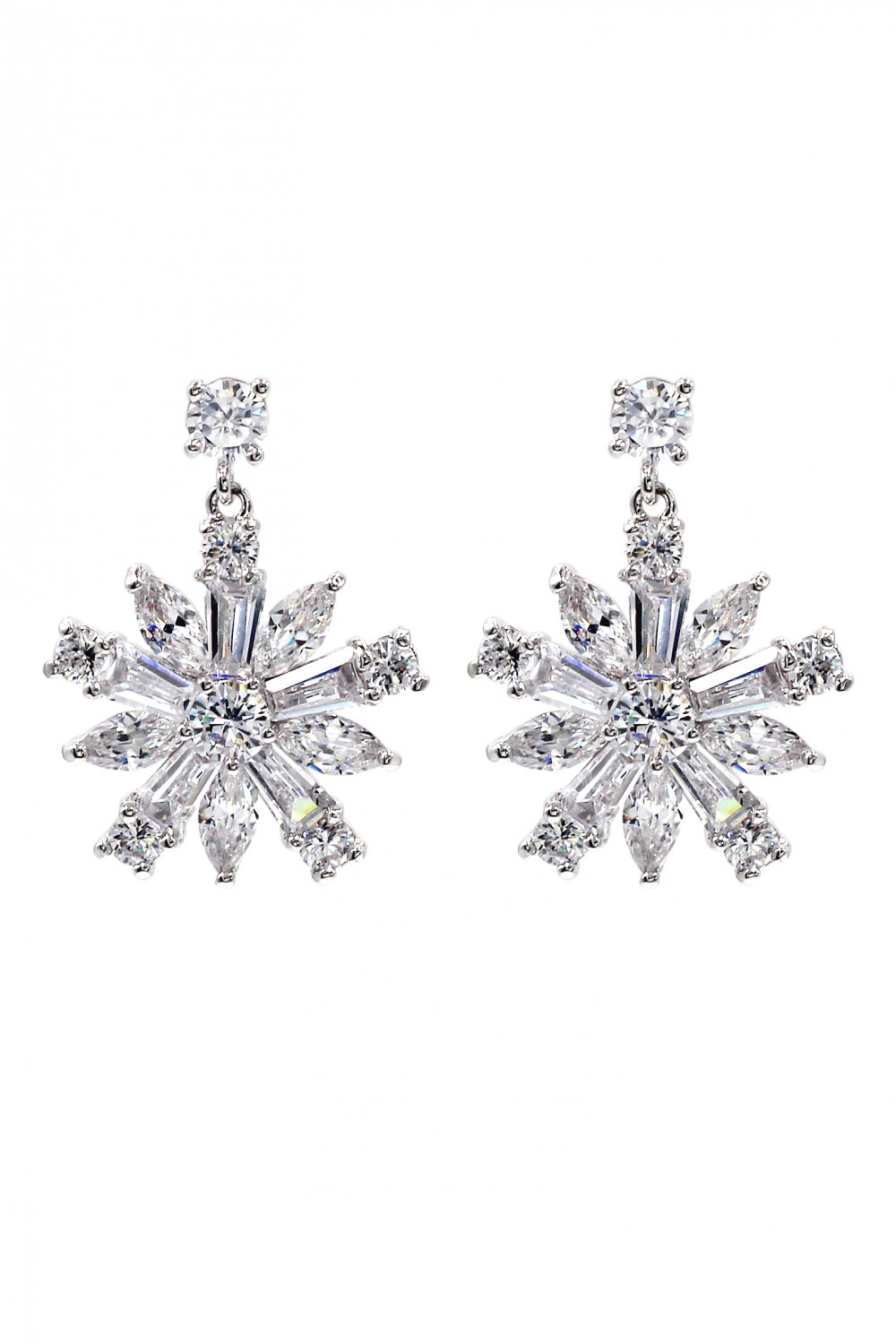 Fashion sparkling crystal silver earrings