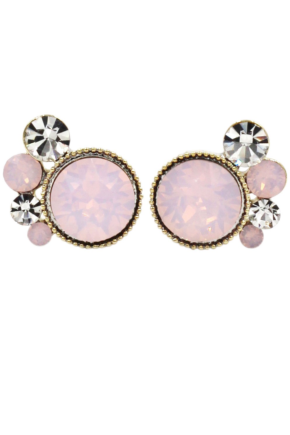 Lovely pink crystal little feet earrings