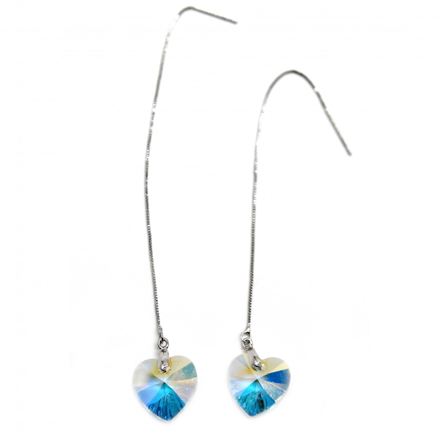 Swarovski crystal pendant ocean heart earrings