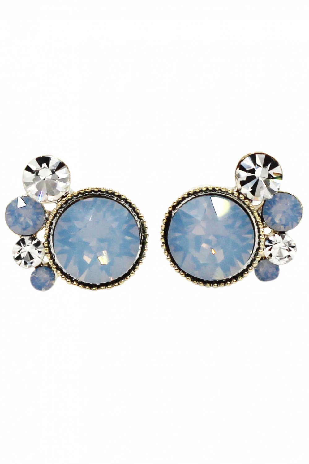Lovely blue crystal little feet earrings