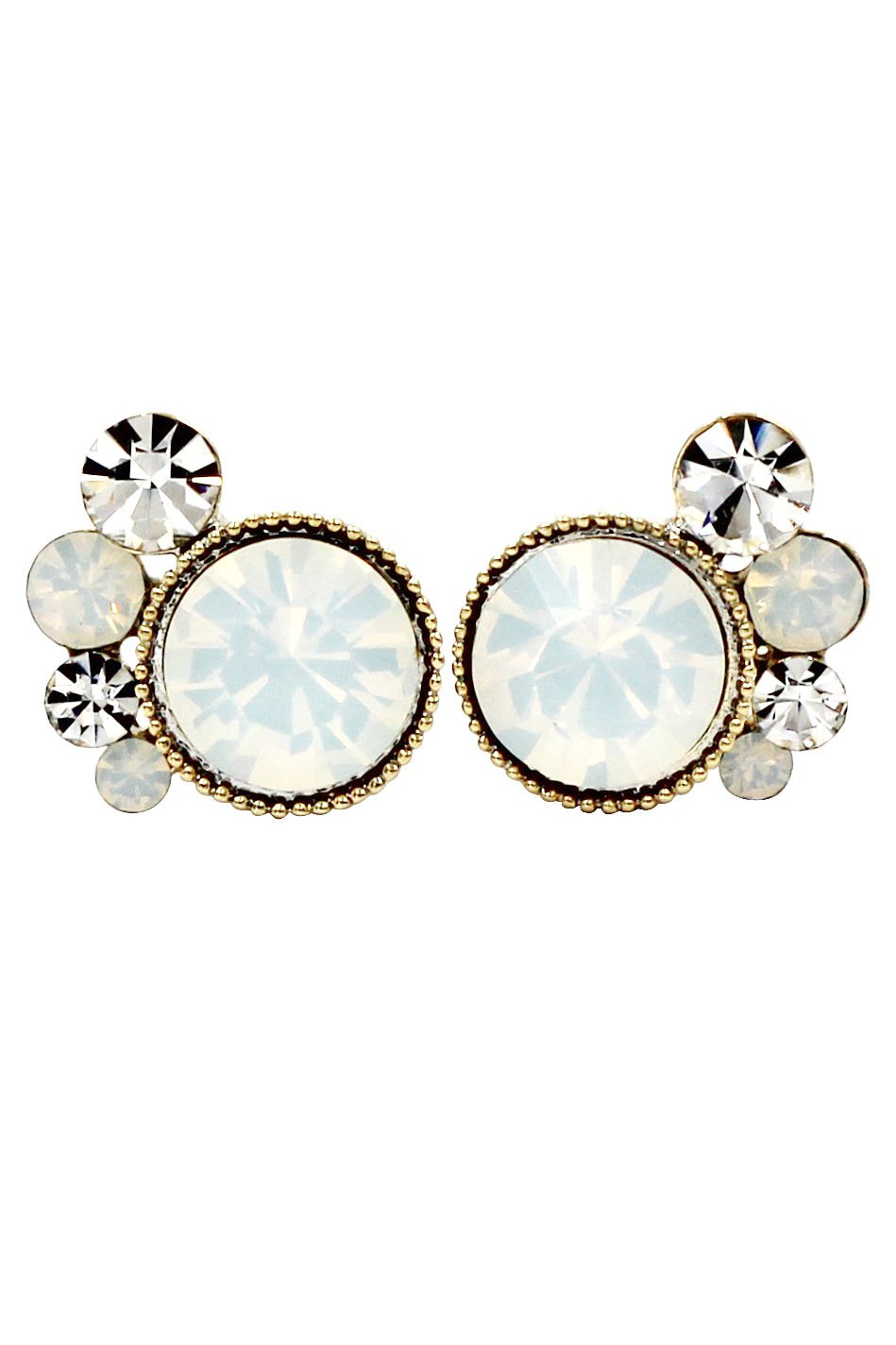 Lovely white crystal little feet earrings
