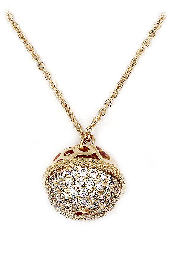 Delicate doraemon tinker bell crystal gold necklace