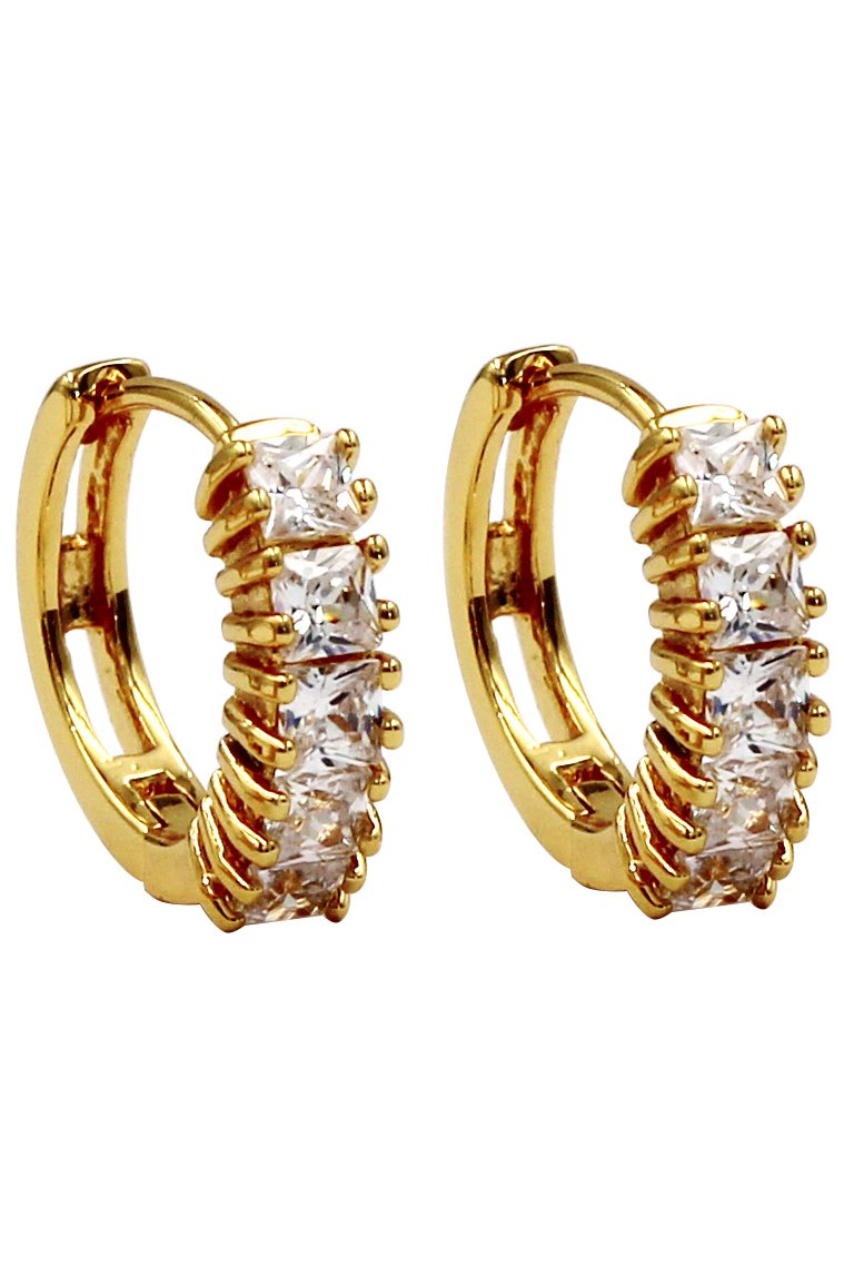 Fashion golden circle crystal earrings