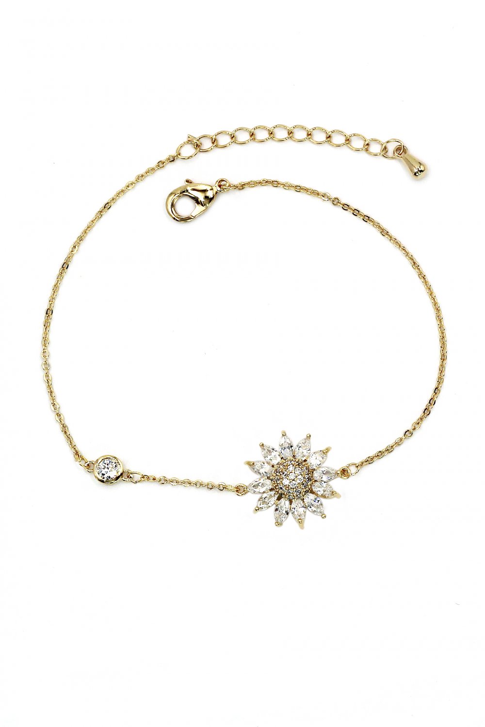 Delicate crystal sun gold bracelet