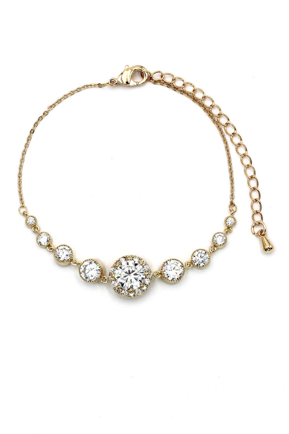 Fashion electrocardiogram crystal gold bracelet