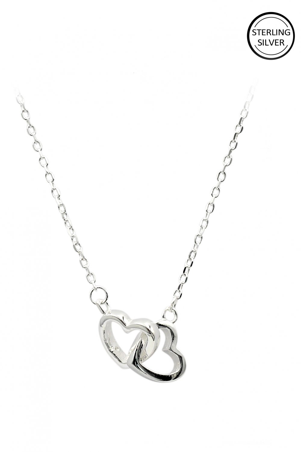 Delicate sterling silver heart necklace
