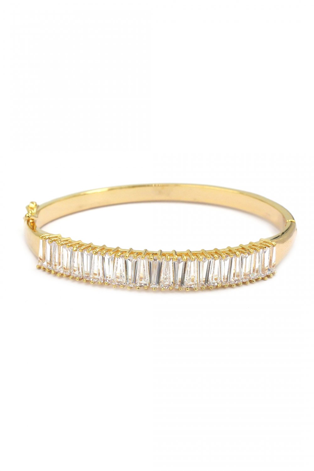 Noble crystal row gold bracelet