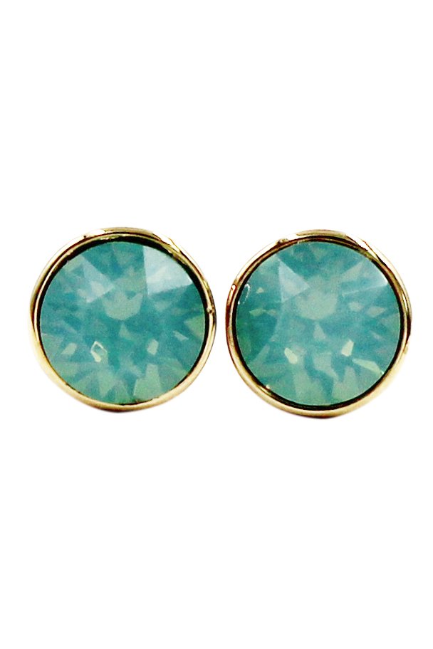 Simple green crystal earrings