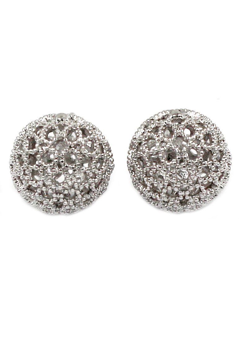 Pierced ball silver earrings