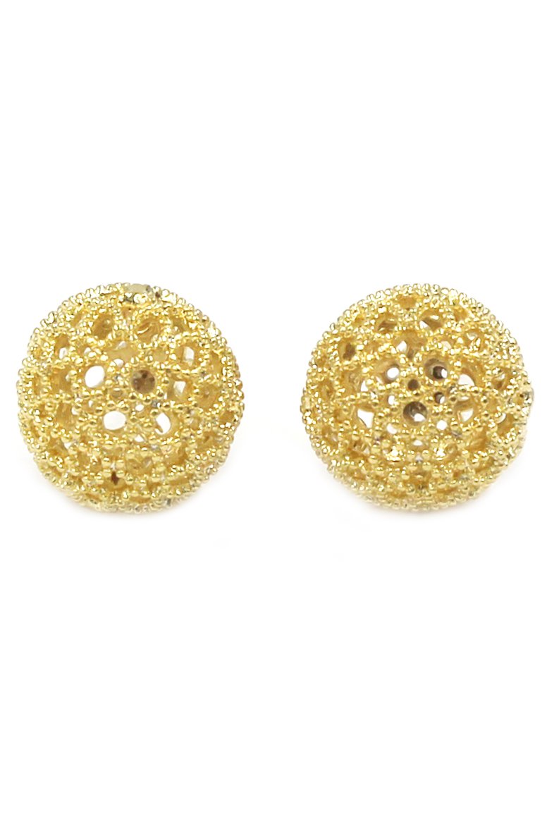 Pierced ball gold earrings