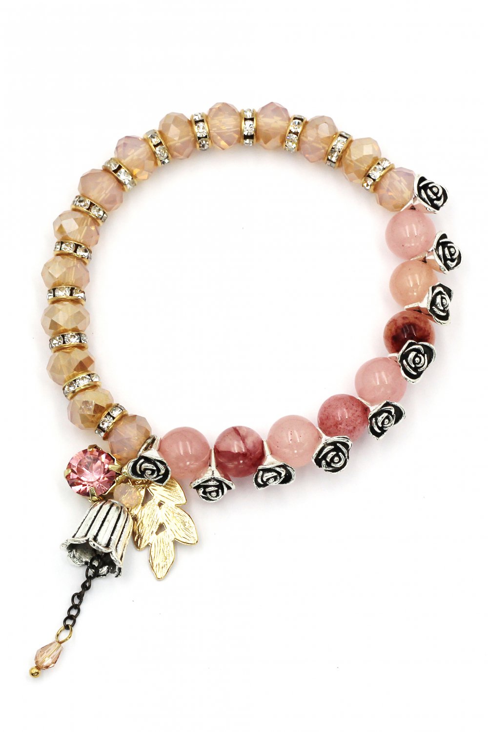 Cool beads of rose bracelet