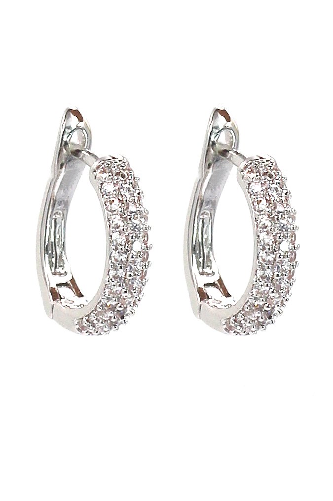 Group inlaid crystal circle earrings
