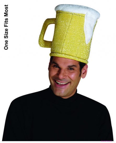 Adult mens beer mug hat halloween costume