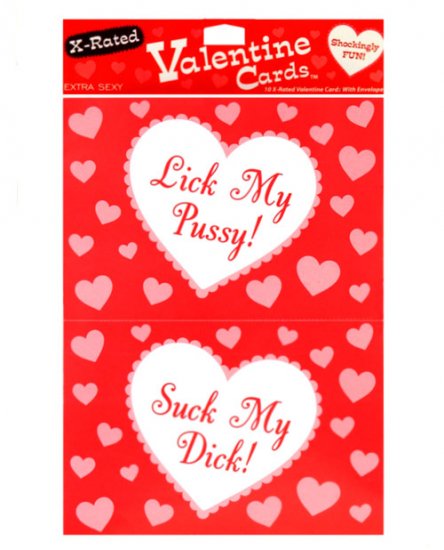 10 x-rated valentine cards w/envelopes