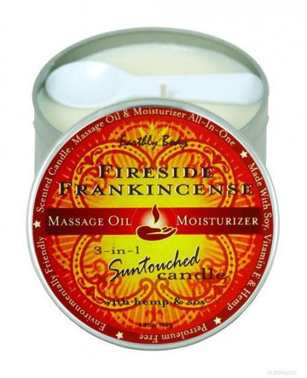Earthly body massage oil moisturizing candle in earthy frankin