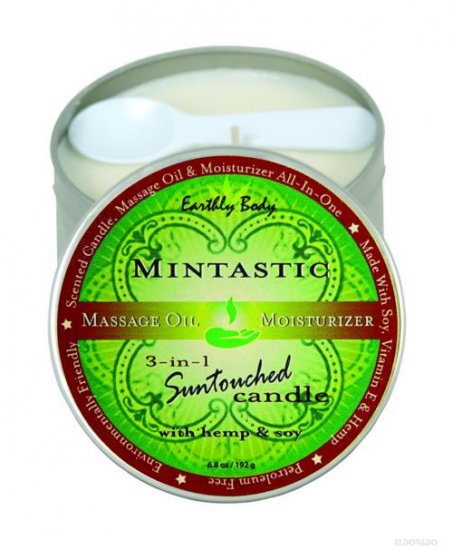 Eartly body mintastic massage oil moisturizing candle