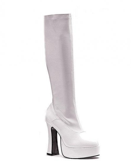 Ellie shoes cha cha knee high boot 1.5 inch platform white