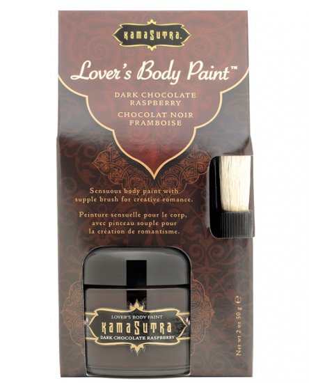 Kama sutra lover's dark chocolate raspberry body paint & paintbrush