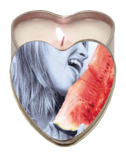 Suntouched hemp edible candle - 4 oz heart tin watermelon