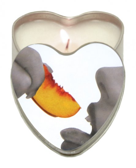 Suntouched hemp edible candle - 4 oz heart tin peach