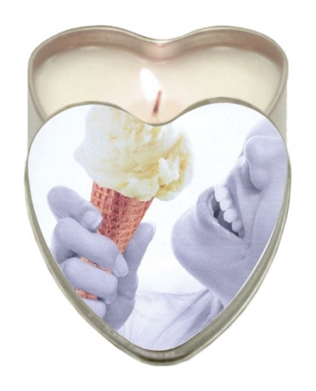 Suntouched hemp edible candle - 4 oz heart tin vanilla ice cream
