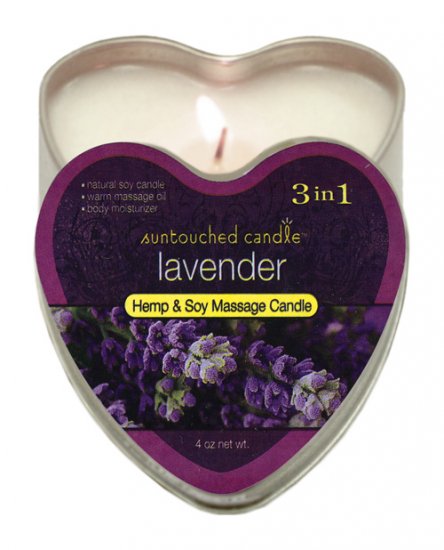 Suntouched hemp candle - 4 oz heart tin lavender