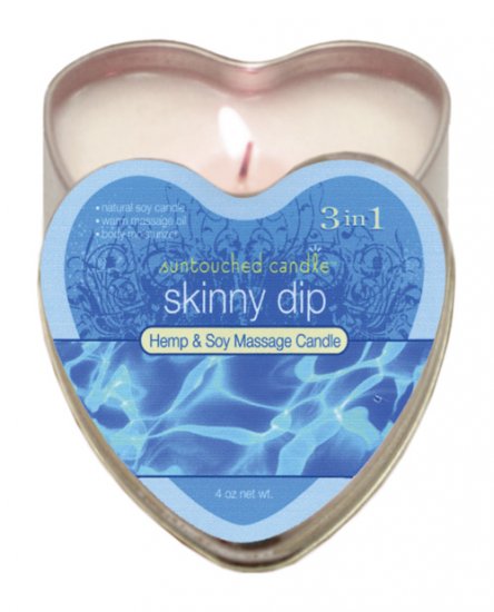 Suntouched hemp candle - 4 oz heart tin skinny dip