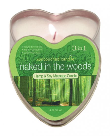 Suntouched hemp candle - 4 oz heart tin naked in the woods