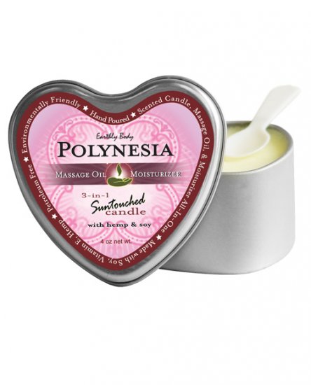 Suntouched hemp candle - 4 oz heart tin Polynesia