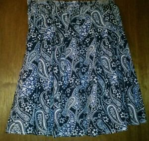 Tommy Hilfiger Blue & White 100% Cotton Pleated Skirt size 4 EUC