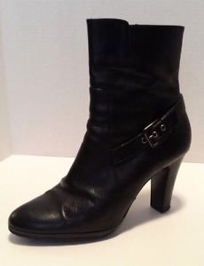 Alfani Vivienne Womens Black Leather Calf Fashion Ankle Boots Size 10 Medium