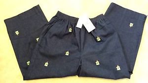 Alfred Dunner Women's Stretch Blue Denim Capri Pants sz 10 NWT Birdhouse Design