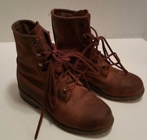 Roper Mens Brown Leather Insulated Waterproof Boots Sz 6 Oil Resistant Steel Toe