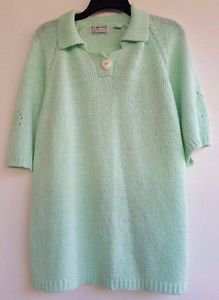 Maggie Lawrence Womens Mint Green Short Sleeve Sweater Plus size 26/28
