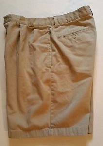 Polo Ralph Lauren Mens Khaki Pleated Shorts Size 33 100% Cotton Walking Casual