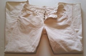 7 For All Mankind Mens Relaxed Button Front Denim Jeans Off White Size W36 L34