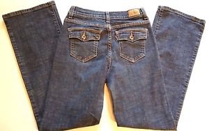 Levis Perfectly Slimming 512 Boot Cut Womens Distressed Denim Blue Jeans Size 6M