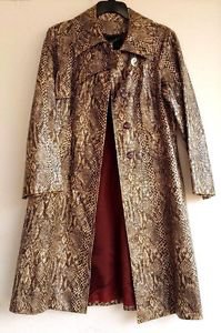 Snake Skin Faux Leather Vintage Designer Coat Size 13-14 Saks Fifth Avenue