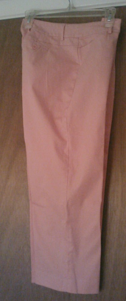 Peach Orange Peck & Peck Womens Stretch Cropped Pants Capri's Size 6 EUC