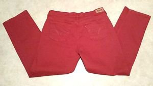 Levis Womens 505 Rust Orange Distressed Stretch Denim Jeans Size 14M Boot Cut