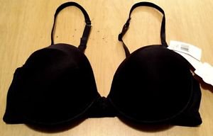 Women's Jolie Intimates Black Satin Padded Underwire Bra size 36D NWT
