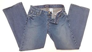Levis Womens Button Front Stretch Low Rise Slim Bootcut Denim Blue Jeans Size 9
