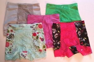 Lot of 5 Pairs of Womens Shear Shapewear Size XS Print Solid Purple Green Pink